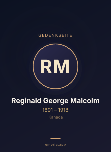 Gedenkportrait von Reginald George Malcolm