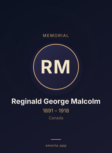 Memorial portrait of Reginald George Malcolm