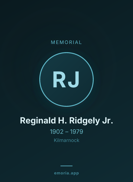 Memorial portrait of Reginald H. Ridgely Jr.
