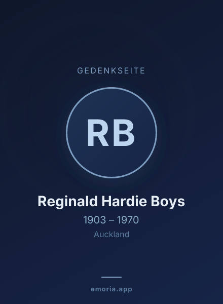 Gedenkportrait von Reginald Hardie Boys