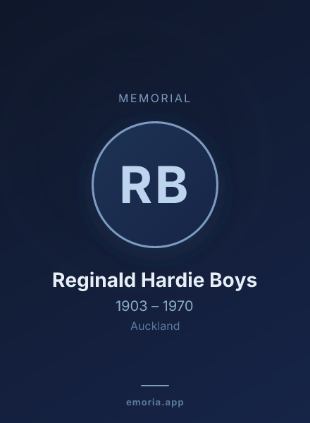 Memorial portrait of Reginald Hardie Boys
