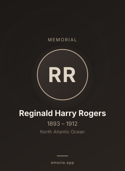 Memorial portrait of Reginald Harry Rogers