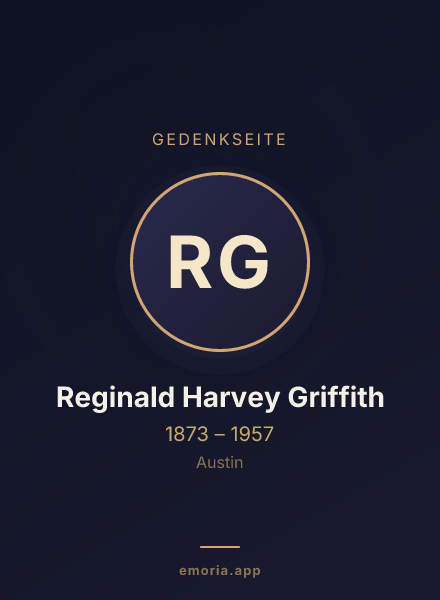 Gedenkportrait von Reginald Harvey Griffith