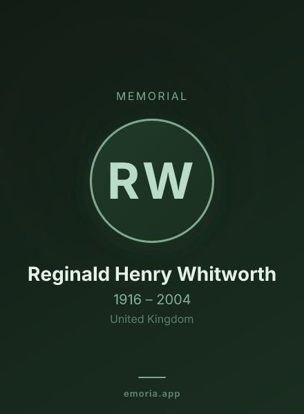 Memorial portrait of Reginald Henry Whitworth