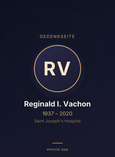 Gedenkportrait von Reginald I. Vachon