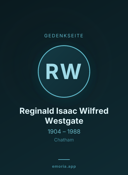 Gedenkportrait von Reginald Isaac Wilfred Westgate