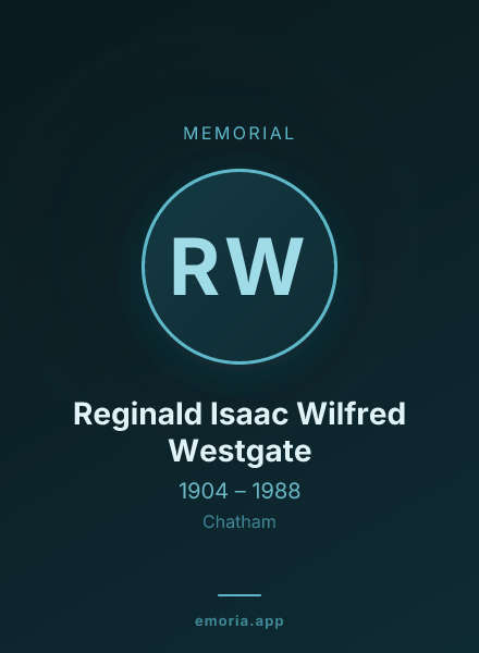 Memorial portrait of Reginald Isaac Wilfred Westgate