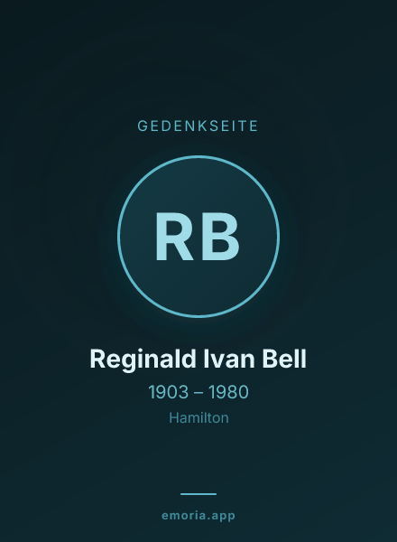 Gedenkportrait von Reginald Ivan Bell