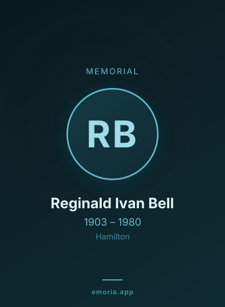 Memorial portrait of Reginald Ivan Bell