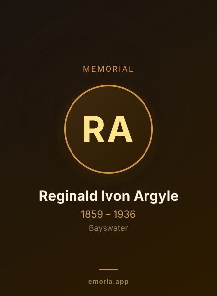 Memorial portrait of Reginald Ivon Argyle
