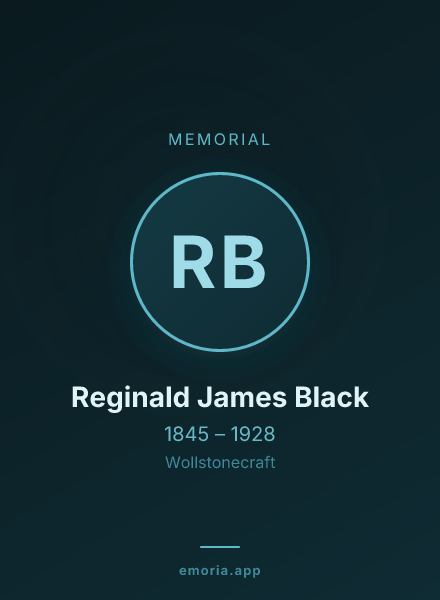 Memorial portrait of Reginald James Black