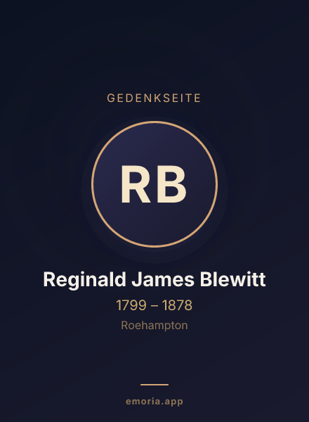 Gedenkportrait von Reginald James Blewitt
