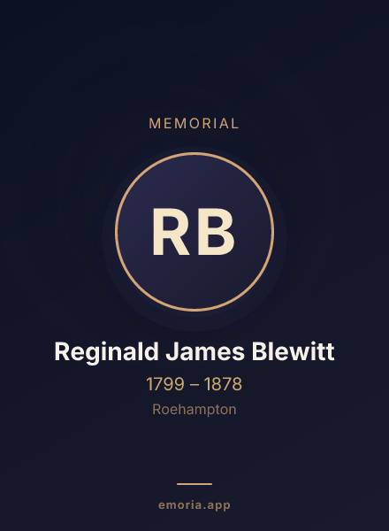 Memorial portrait of Reginald James Blewitt