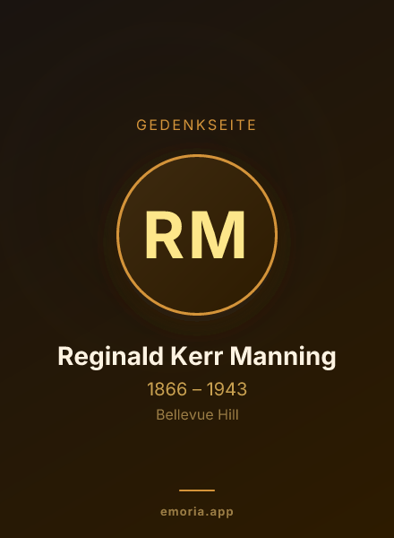 Gedenkportrait von Reginald Kerr Manning