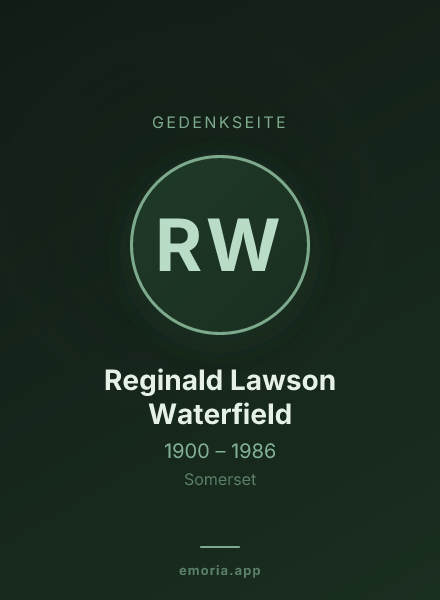 Gedenkportrait von Reginald Lawson Waterfield