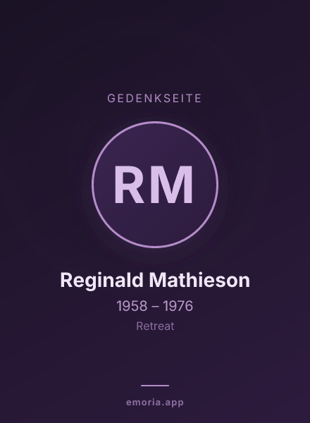 Gedenkportrait von Reginald Mathieson