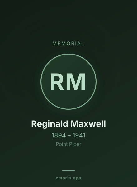 Memorial portrait of Reginald Maxwell
