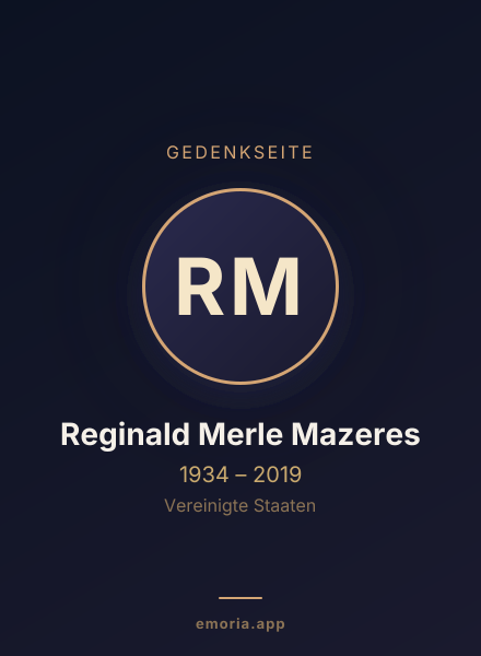 Gedenkportrait von Reginald Merle Mazeres