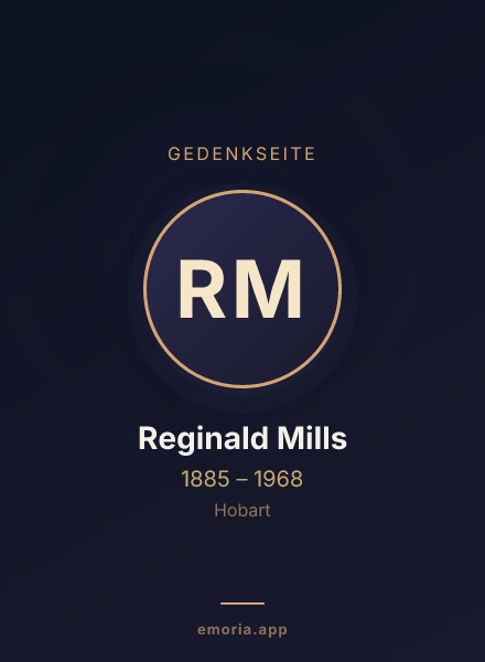 Gedenkportrait von Reginald Mills