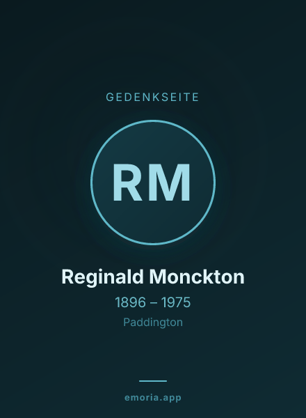 Gedenkportrait von Reginald Monckton