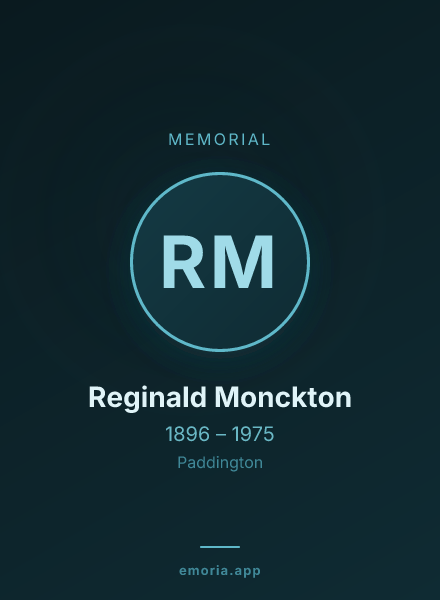 Memorial portrait of Reginald Monckton