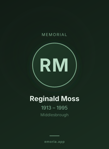 Memorial portrait of Reginald Moss