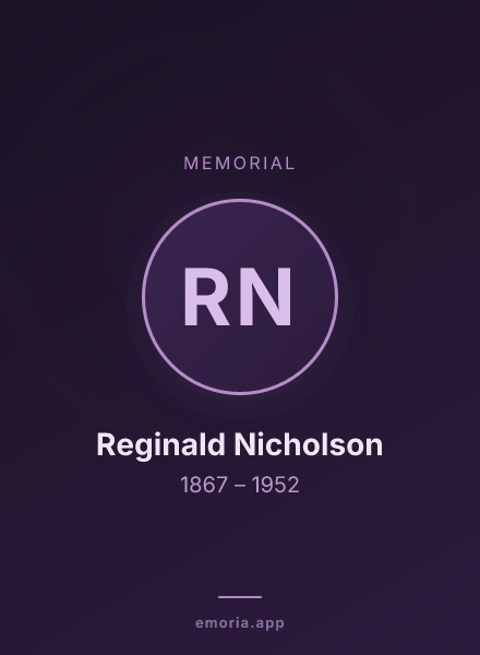 Memorial portrait of Reginald Nicholson