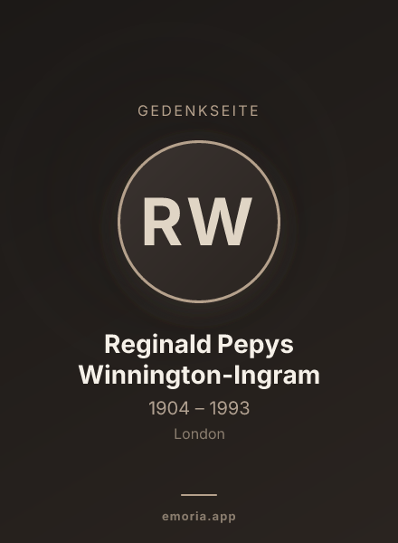 Gedenkportrait von Reginald Pepys Winnington-Ingram