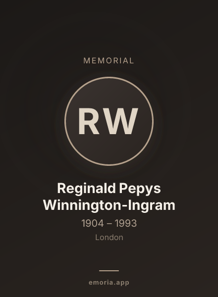Memorial portrait of Reginald Pepys Winnington-Ingram