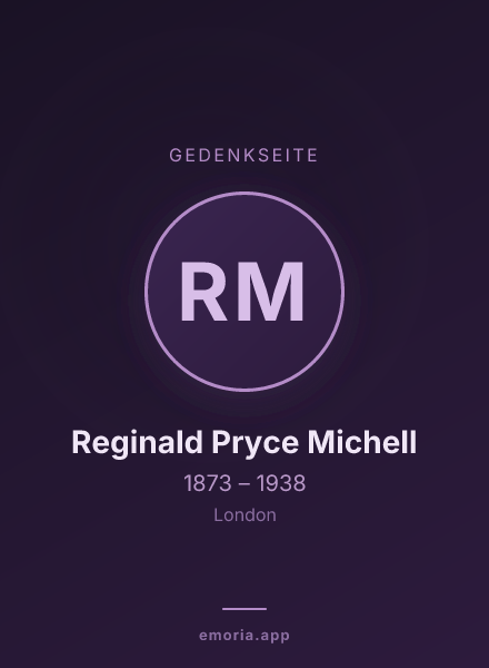 Gedenkportrait von Reginald Pryce Michell