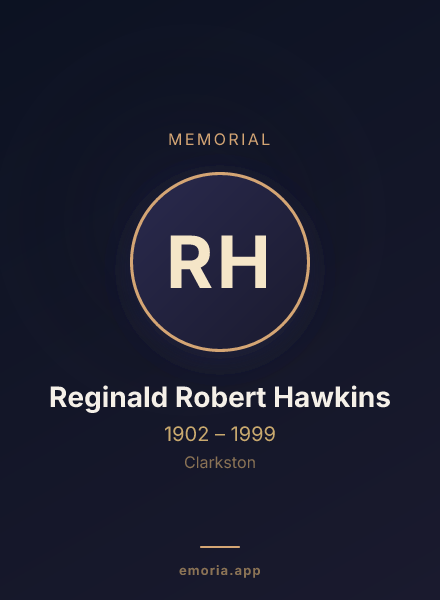 Memorial portrait of Reginald Robert Hawkins