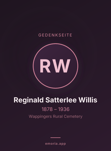 Gedenkportrait von Reginald Satterlee Willis