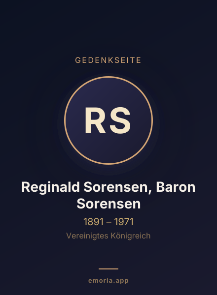 Gedenkportrait von Reginald Sorensen, Baron Sorensen