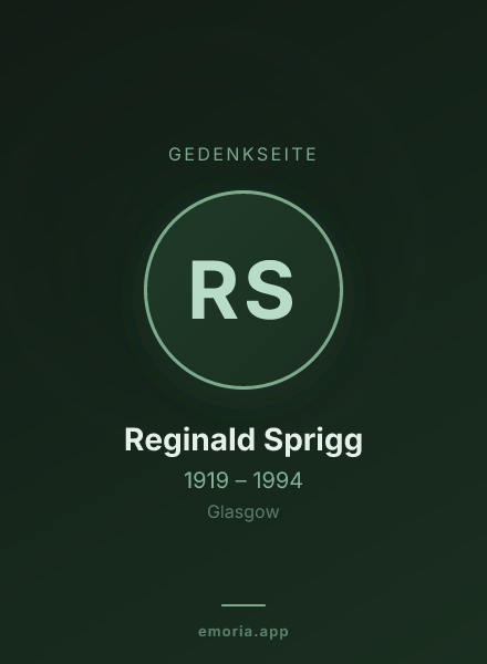 Gedenkportrait von Reginald Sprigg
