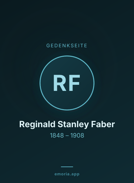 Gedenkportrait von Reginald Stanley Faber