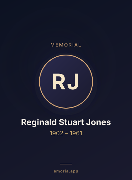 Memorial portrait of Reginald Stuart Jones