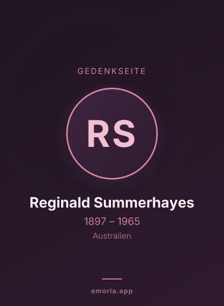 Gedenkportrait von Reginald Summerhayes