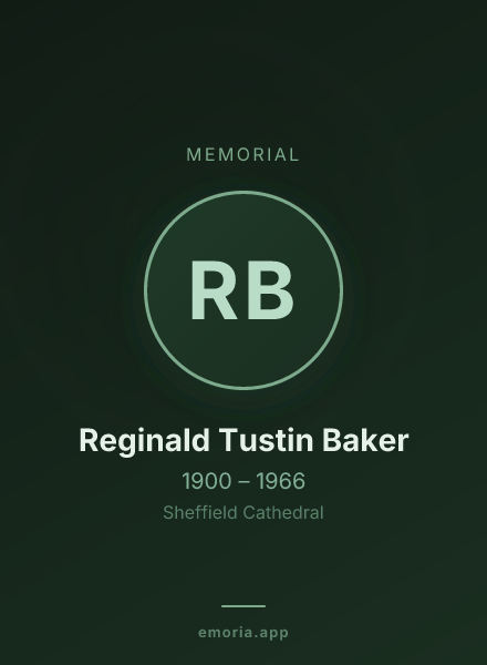 Memorial portrait of Reginald Tustin Baker
