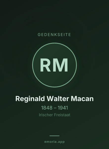 Gedenkportrait von Reginald Walter Macan