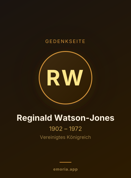 Gedenkportrait von Reginald Watson-Jones