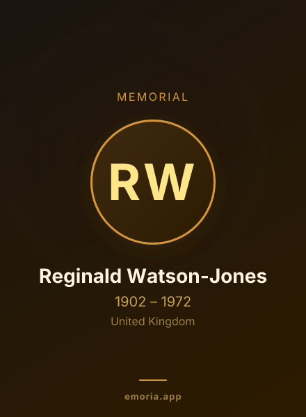 Memorial portrait of Reginald Watson-Jones
