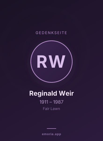 Gedenkportrait von Reginald Weir