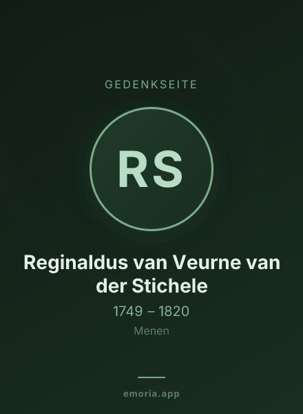 Gedenkportrait von Reginaldus van Veurne van der Stichele
