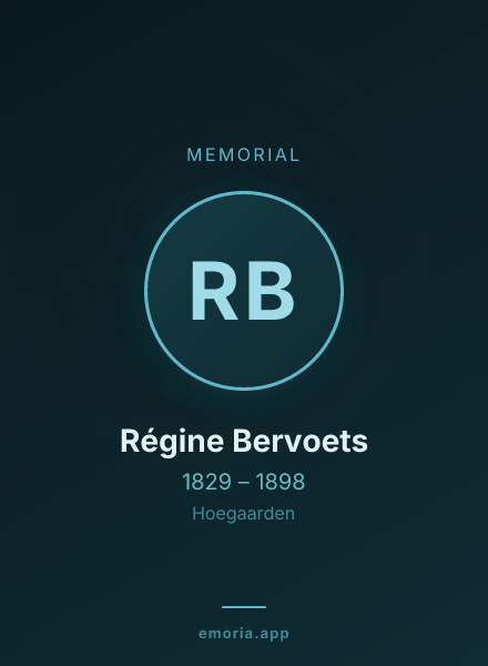 Memorial portrait of Régine Bervoets