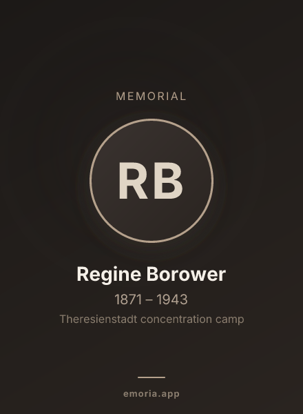 Memorial portrait of Regine Borower