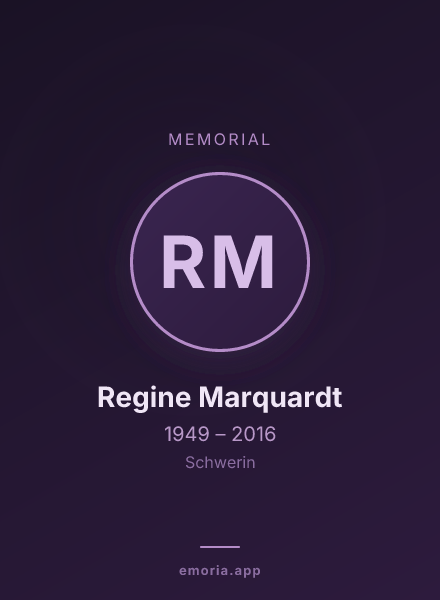 Memorial portrait of Regine Marquardt