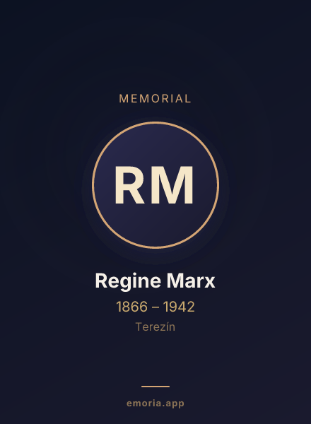 Memorial portrait of Regine Marx