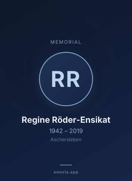 Memorial portrait of Regine Röder-Ensikat