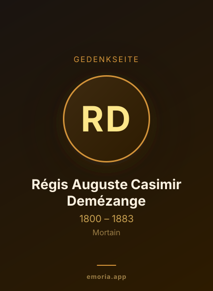 Gedenkportrait von Régis Auguste Casimir Demézange