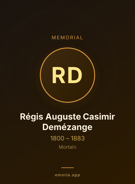 Memorial portrait of Régis Auguste Casimir Demézange